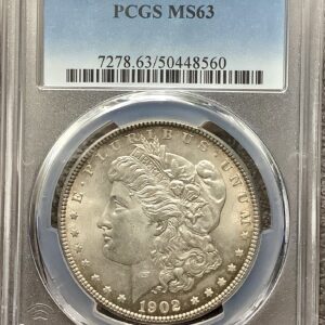 1902 Morgan Silver Dollar PCGS MS63 Lightly Toned Pleasing Patina Better Date