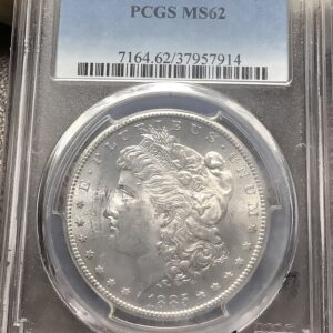 1885-S Morgan Silver Dollar PCGS MS62 Lustrous White Coin Tough Semi Key Date