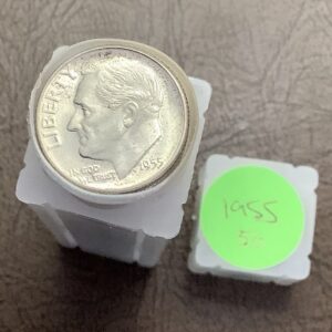 Choice BU Roll 1955 90% Silver Roosevelt Dimes of 50 Coins BU Uncirculated
