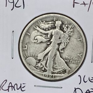 1921 Silver Walking Liberty Half Dollar Choice F+ Choice Original - Rare!
