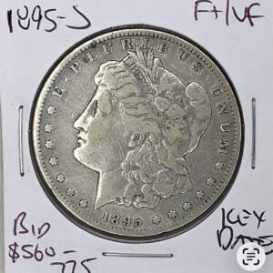 1895-S Morgan Silver Dollar F+/VF KEY DATE -  Greysheet $560-$775 Sigma Verified