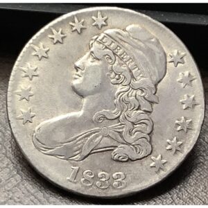 1833 Capped Bust Half Dollar AU - Smooth Surfaces, Some Mint Luster No Hairlines