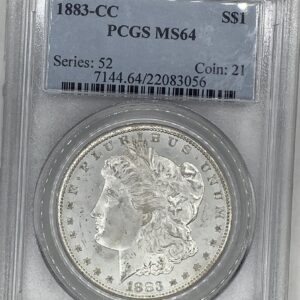 1883-CC Morgan Silver Dollar PCGS MS64 Satiny and Frosty Luster