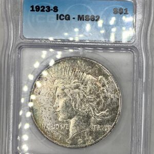 1923-S Peace Silver Dollar Toned *COLOR* ICG MS62