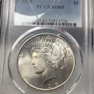 1925 Peace Silver Dollar - PCGS MS65 - Lustrous Gem