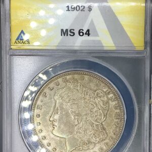 1902 Morgan Silver Dollar ANACS MS64Lightly Toned Tough Greysheet $250/$325