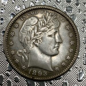 1893-O 90% Silver Barber Quarter Lustrous Toned Slider Choice AU