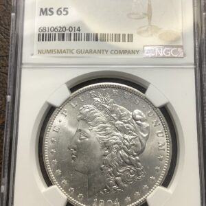 1904-O Morgan Silver Dollar NGC MS65 Blast White Frosty Gem Super Clean Coin