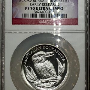 2012-P Australia 1oz .999 Silver Proof Kookaburra Hi Relief NGC PF70 UC / ER
