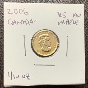 2006 Canada RCM $5 1/10 Troy Oz .9999 Fine Gold Maple Leaf Gem BU