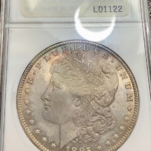 1885-O Morgan Silver Dollar ANA ANACS MS65 Toned COLOR Sm White Genie Slab