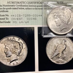 1923 Peace Silver Dollar NCI Photo Slab Lustrous Choice BU From Old Collection