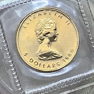1986 Canada RCM $5 1/10 Troy Oz .9999 Fine Gold Maple Leaf Gem BU in Sealed OGP