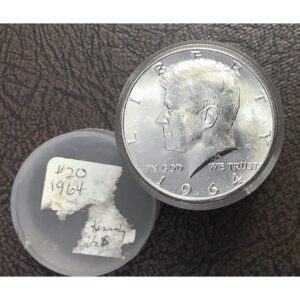 Original BU Roll 1964 90% Silver Kennedy Half Dollars 20 Coins Choice BU & Better