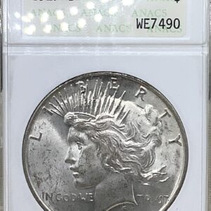 1927-D Peace Silver Dollar ANA ANACS MS62 Sm White Slab Toning Powdery Luster