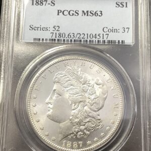 1887-S Morgan Silver Dollar PCGS MS63 White Luster Scarce Choice BU 63 & Up OH