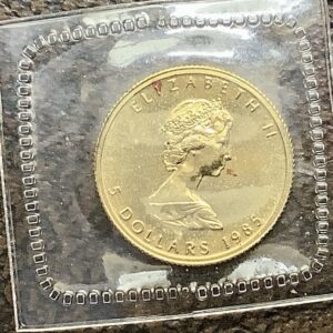 1985 Canada RCM $5 1/10 Troy Oz .9999 Fine Gold Maple Leaf Gem BU in Sealed OGP (Copy)
