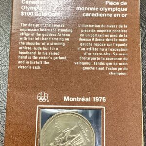 1976 Canada RCM Canadian Olympic $100 .5833 Fine 1/4 Troy Oz Fine Gold BU OGP