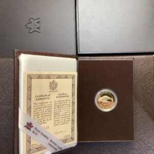 1988 Canada RCM Proof Bowhead Whale $100 .5833 Fine 1/4 Troy Oz Fine Gold OGP