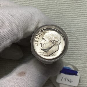 Original BU Roll 90% Silver 1946 Roosevelt Dimes Matched White Lustrous Coins