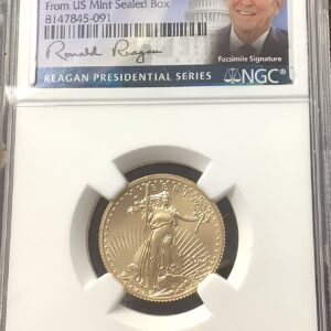 2024 $10 1/4 Oz American Gold Eagle NGC MS70 Ronald Reagan Facsimile Cabral