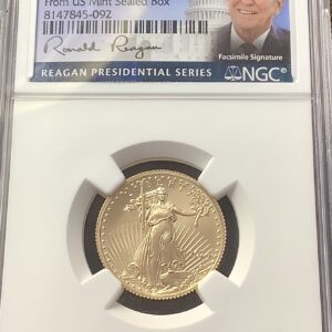 2024 $10 1/4 Oz American Gold Eagle NGC MS70 Ronald Reagan Facsimile Cabral
