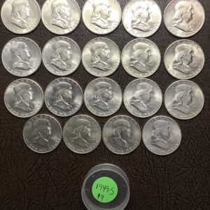 BU Short Roll 1949-S 90% Silver Franklin Half Dollars - 19 Coins Key Date Tough!
