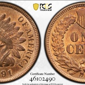 1891 Indian Head Cent DDO FS-101 S-1 PCGS MS64 RB Rare Major DDO Tied Top Pop