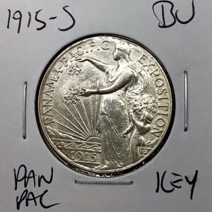 1915-S Silver Panama Pacific Pan Pac Commemorative Half Dollar BU Key Date