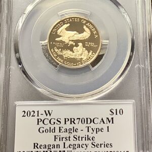 2021 $10 1/4oz Proof American Gold Eagle Type 1 PCGS PR70 DCAM 