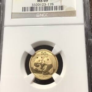 2009 China 50 Yuan .999 Fine 1/10oz Gold Panda - NGC MS69