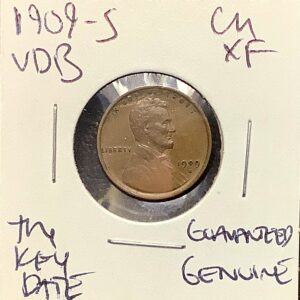 1909-S VDB Lincoln Wheat Cent Choice XF Original - Key Date Guaranteed Genuine