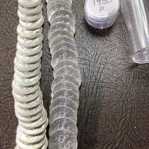 Original BU Roll 90% Silver 1950 Roosevelt Dimes Frosty Lustrous Coins Key Date